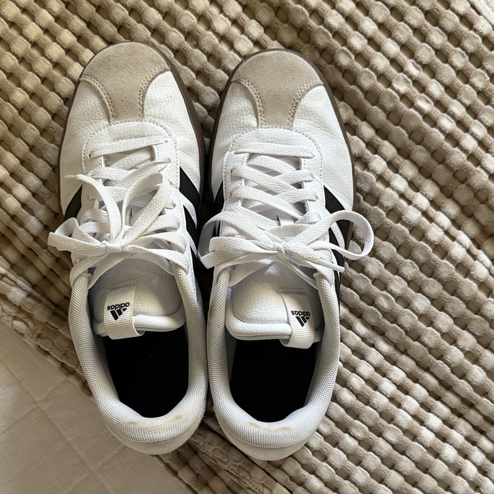 Adidas Classic White and Black Trainers